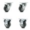 Service Caster 3.5 Inch Thermoplastic Rubber Wheel Swivel Top Plate Caster Set with 2 Rigid SCC SCC-20S3514-TPRB-2-R-2 - alternate 1